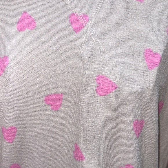 Lucky Brand Cream Sweatshirt with Pink Heart Print - Picture 3 of 4